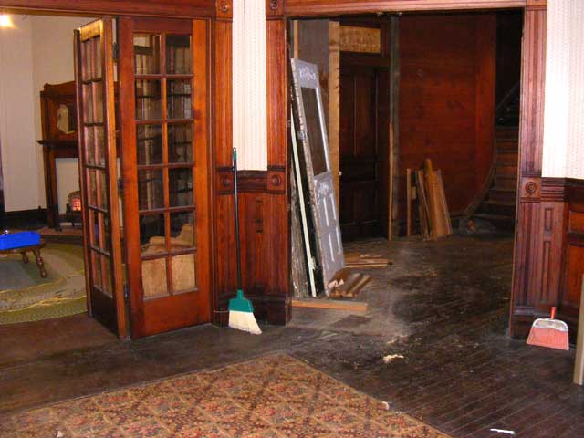Looking from the entry parlor to the hall.