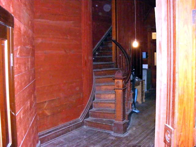 Looking in the hall door. The wall to the left is the addition.