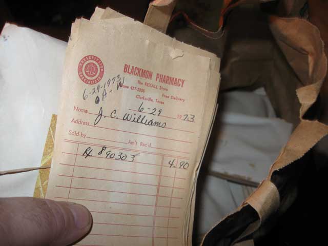Paperwork from 1973