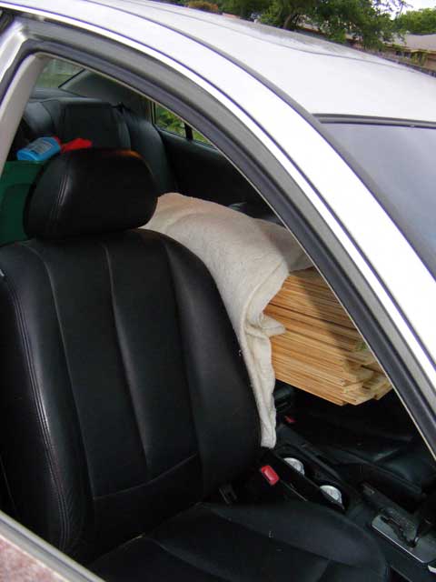 300 linear feet of beadboard...in da Altima!
